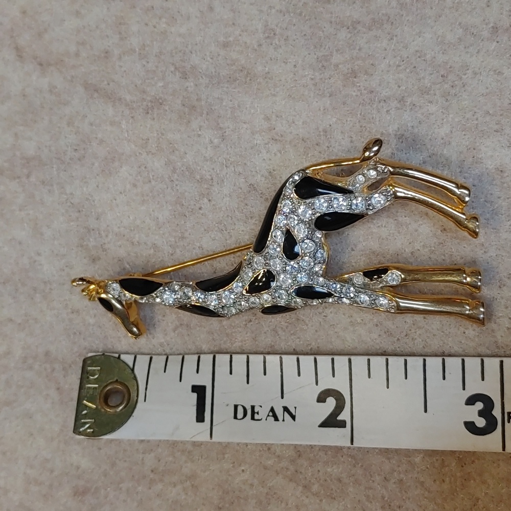 Giraffe Pin Brooch Rhinestone - Picture 3 of 6